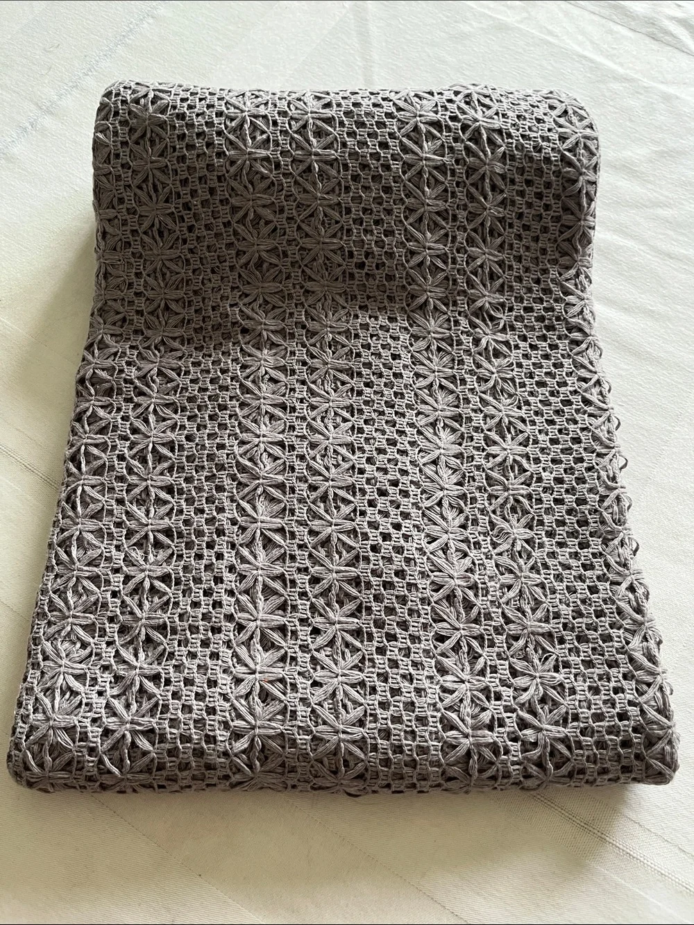 Beautiful Lace Fabric, Geometric Pattern in Taupe Gray 2 Yards